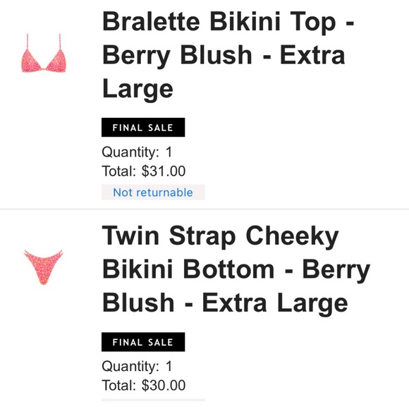 Kulani Kinis Bikini Set in Berry Blush- Pink and Yellow Floral NWT - Picture 7 of 7